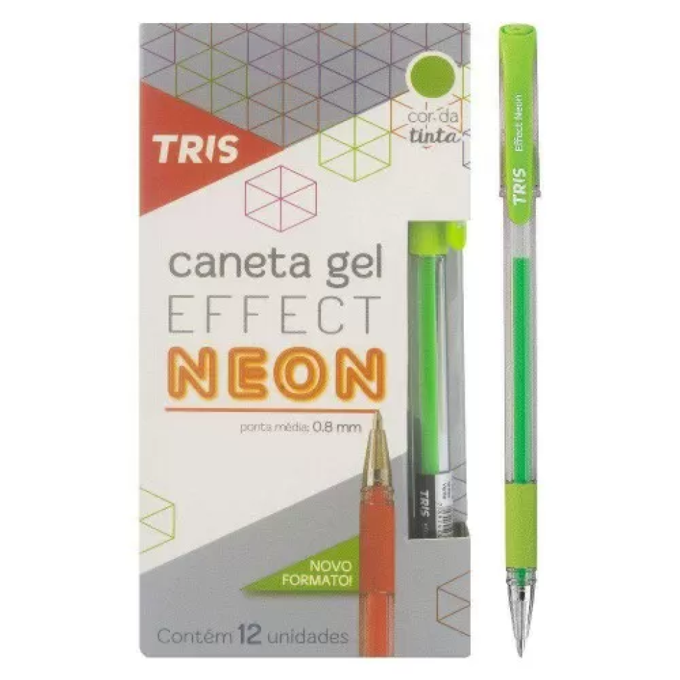 Caneta Gel Effect Neon 1.0mm TRIS – Verde, Roxa, Laranja e Rosa - #5
