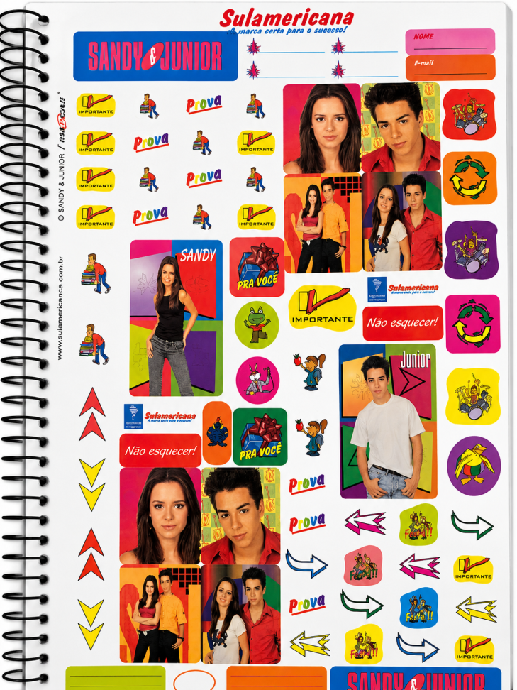 Caderno Sandy e Junior oficial - SULAMERICANA (modelo COM velcro) - #5
