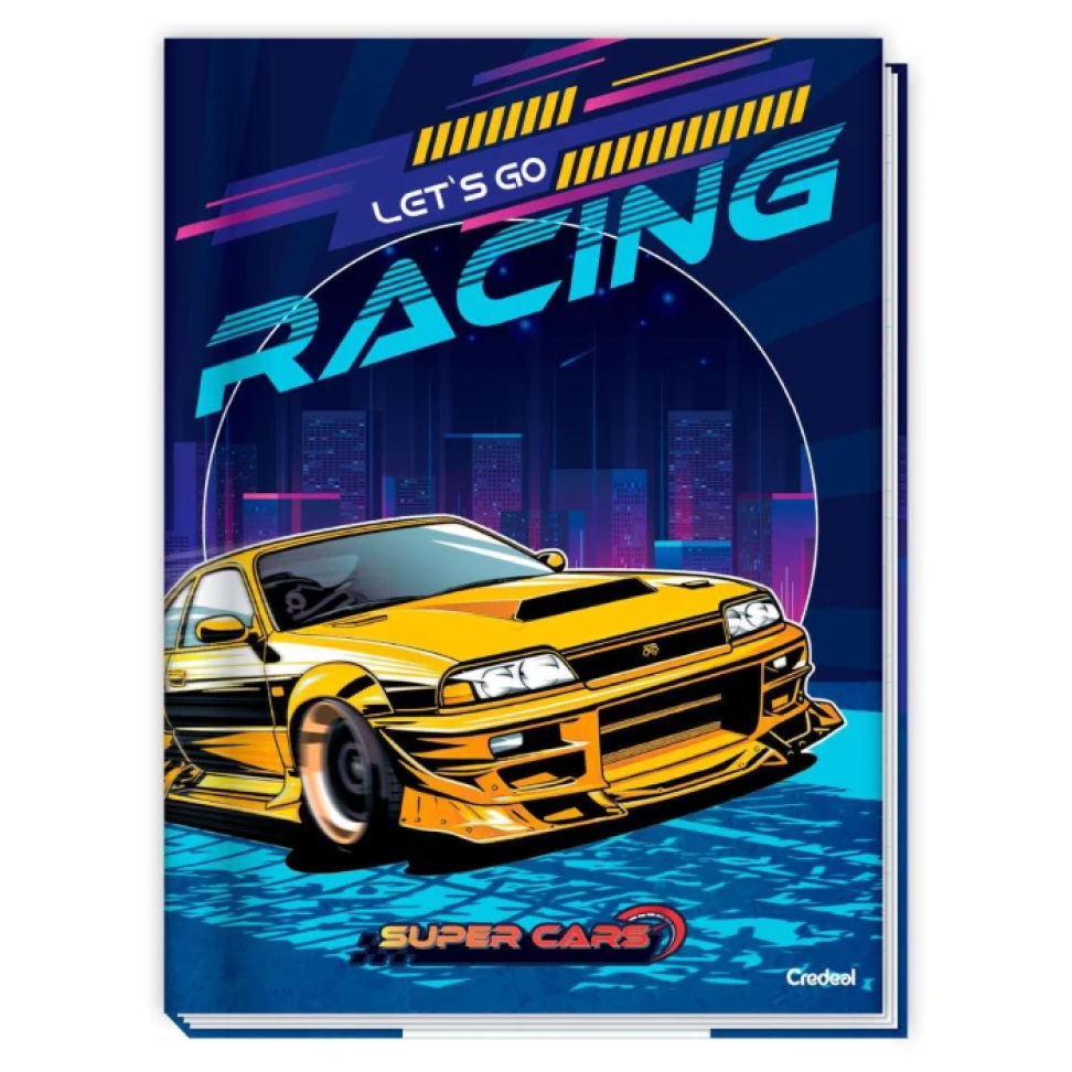 Caderno capa dura brochura com 80 folhas e brochurão 80 Super Cars Credeal - #4