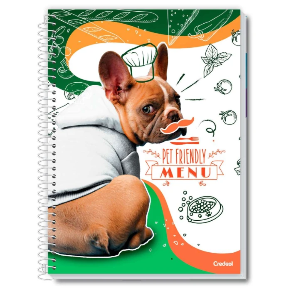 Caderno Capa Dura 01x01 80 folhas e 10x01 160 folhas Mimo Pet Credeal