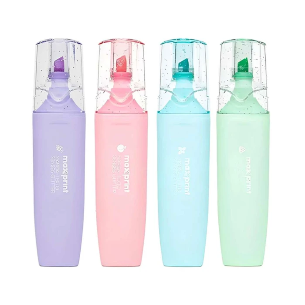 Caneta Marca Texto Glitter Maxprint – 4 Cores