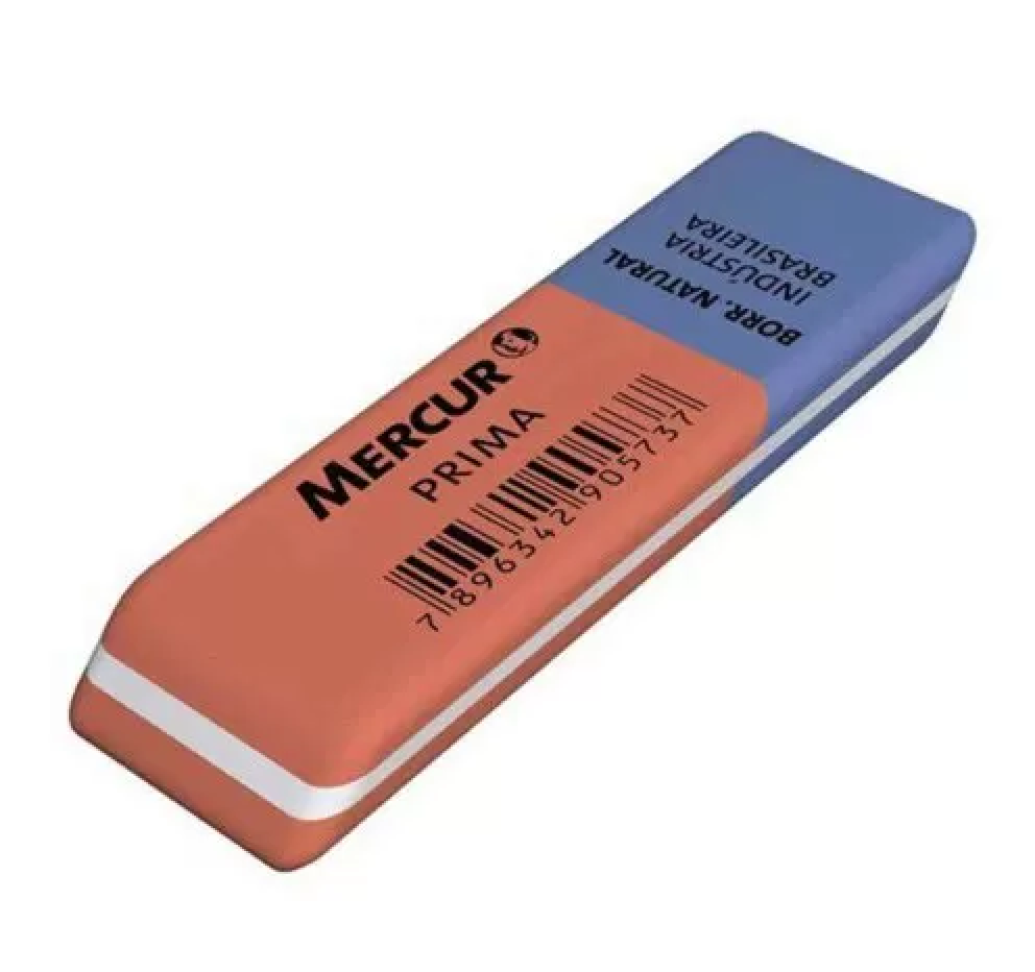 Borracha duas cores prima com 01 unidade Mercur