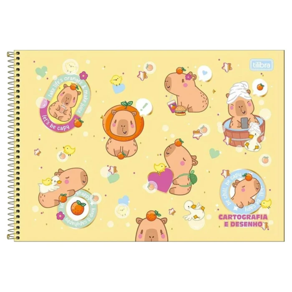 Caderno de desenho Grande capa dura 80 folhas Capivara Club Tilibra - #3