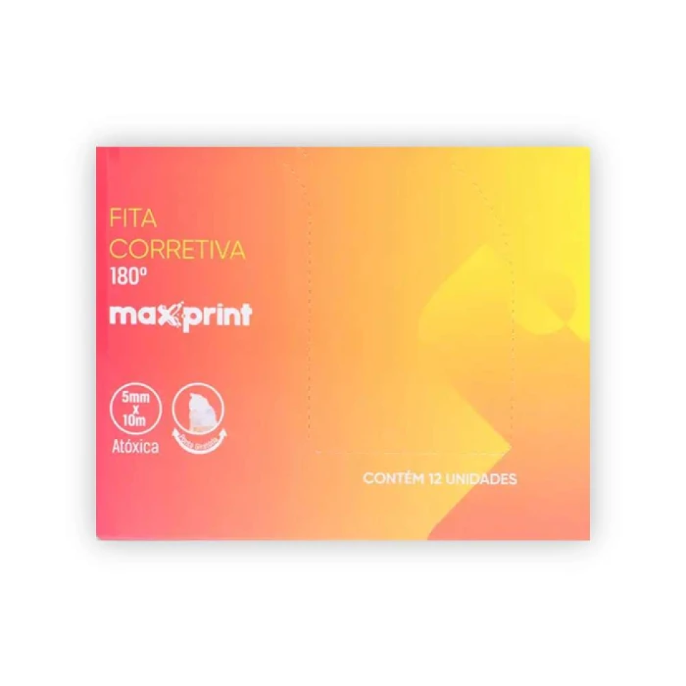 Corretivo em Fita Maxprint 5mm x 10m – Preto/Branco | 1 Unidade
