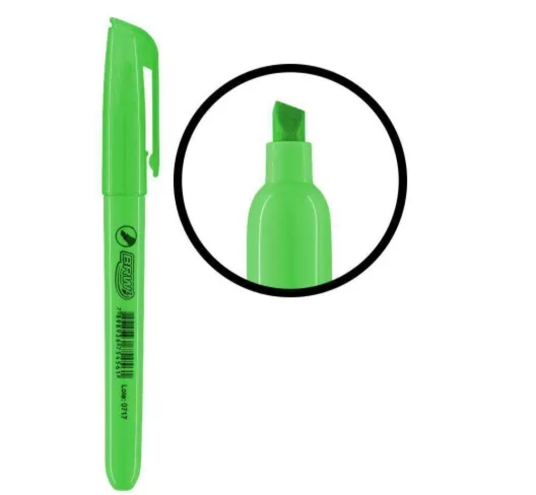 Caneta Marca Texto BRW Fluorescente – Vermelha, Roxa e Verde - #4