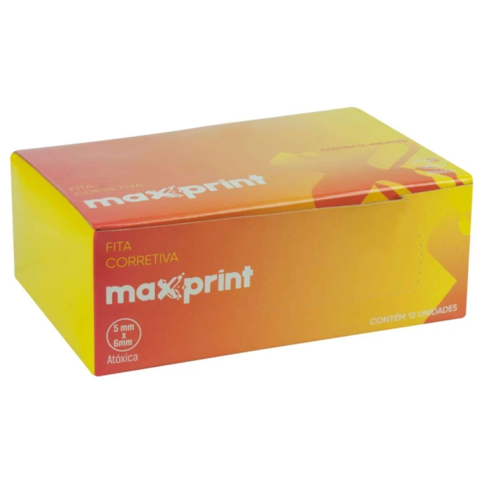 Corretivo em Fita Maxprint 5mm x 6m – Praticidade e Correção Imediata 01 Unidade