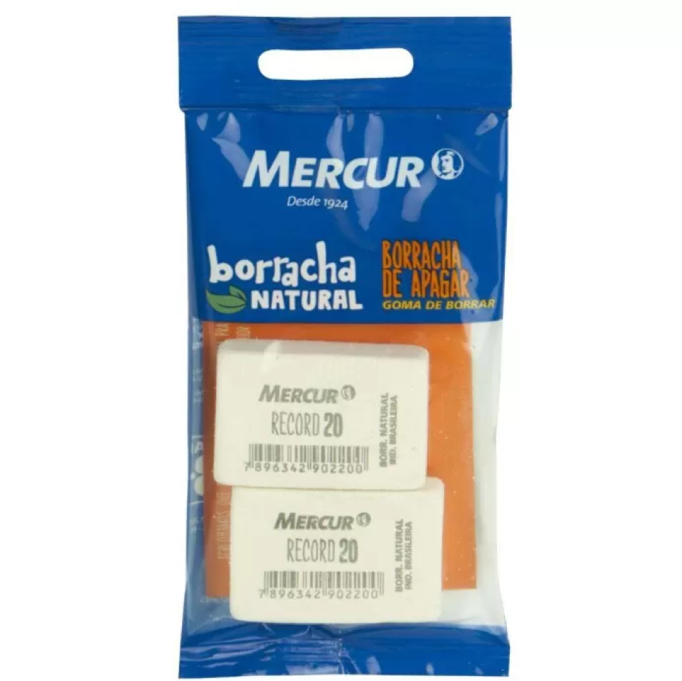 Borracha branca 20 blister com 02 unidades Mercur