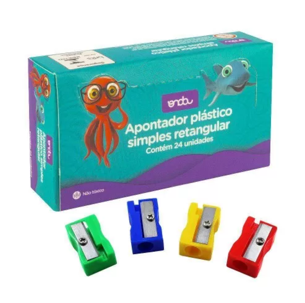 Apontador simples retangular 01 unidade Onda Pro