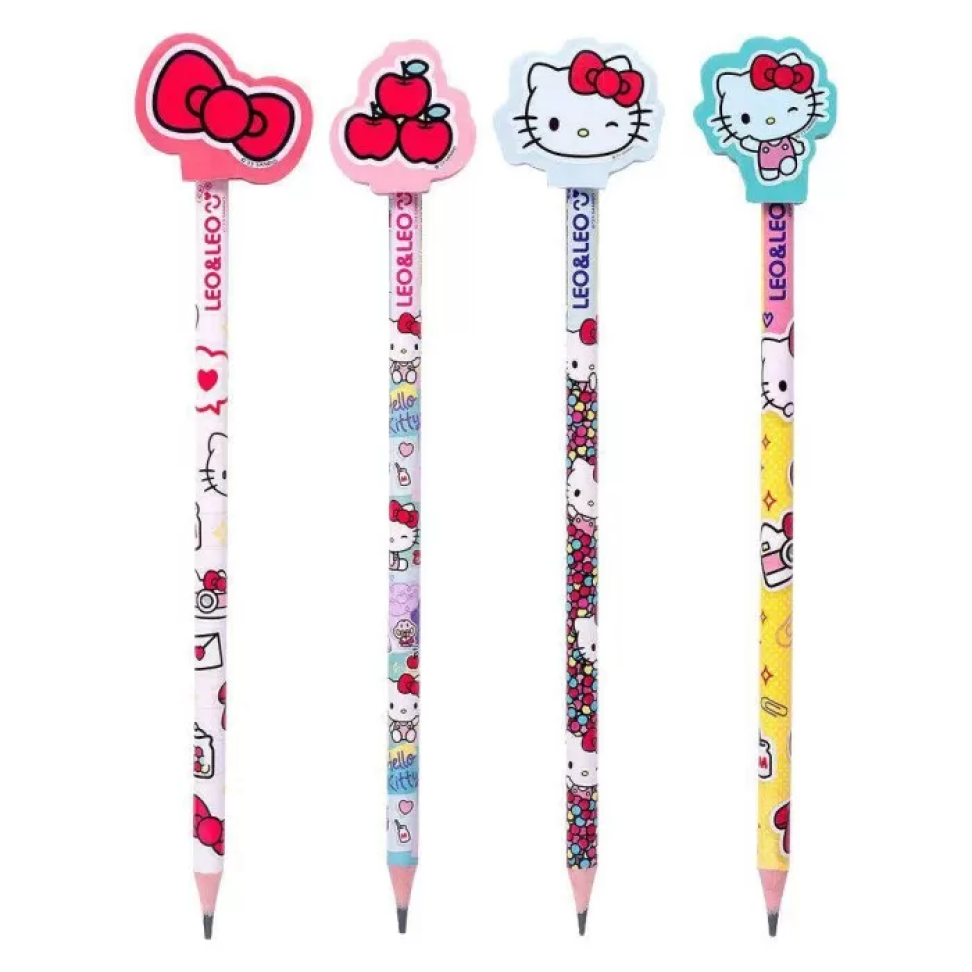 Lápis de Escrever com Borracha Hello Kitty – 1 Unidade | Leo&Leo