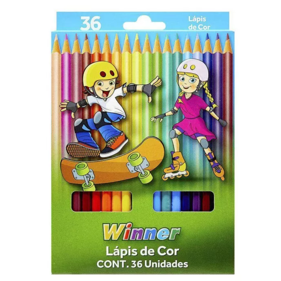 Lápis de cor Winner com 36 cores