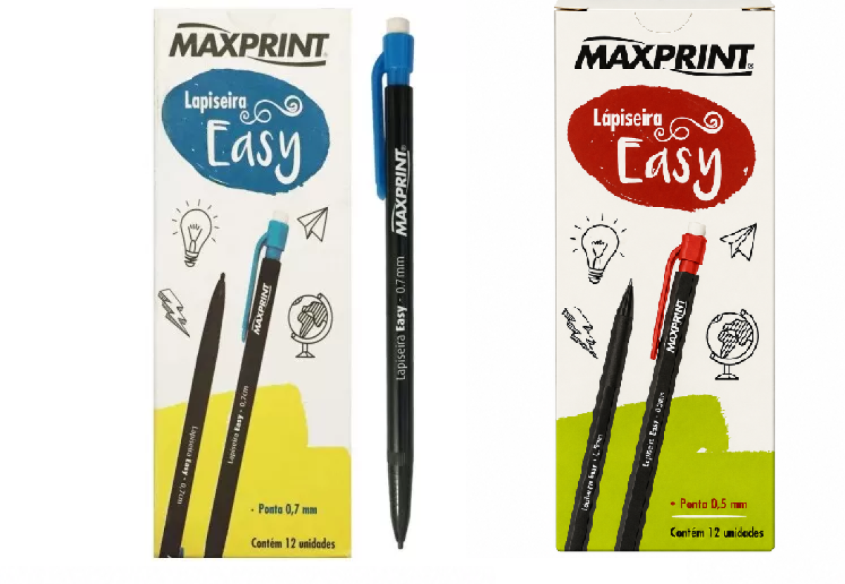 Lapiseira Easy 0,5 mm Vermelha e Azul– 1 Unidade | Maxprint