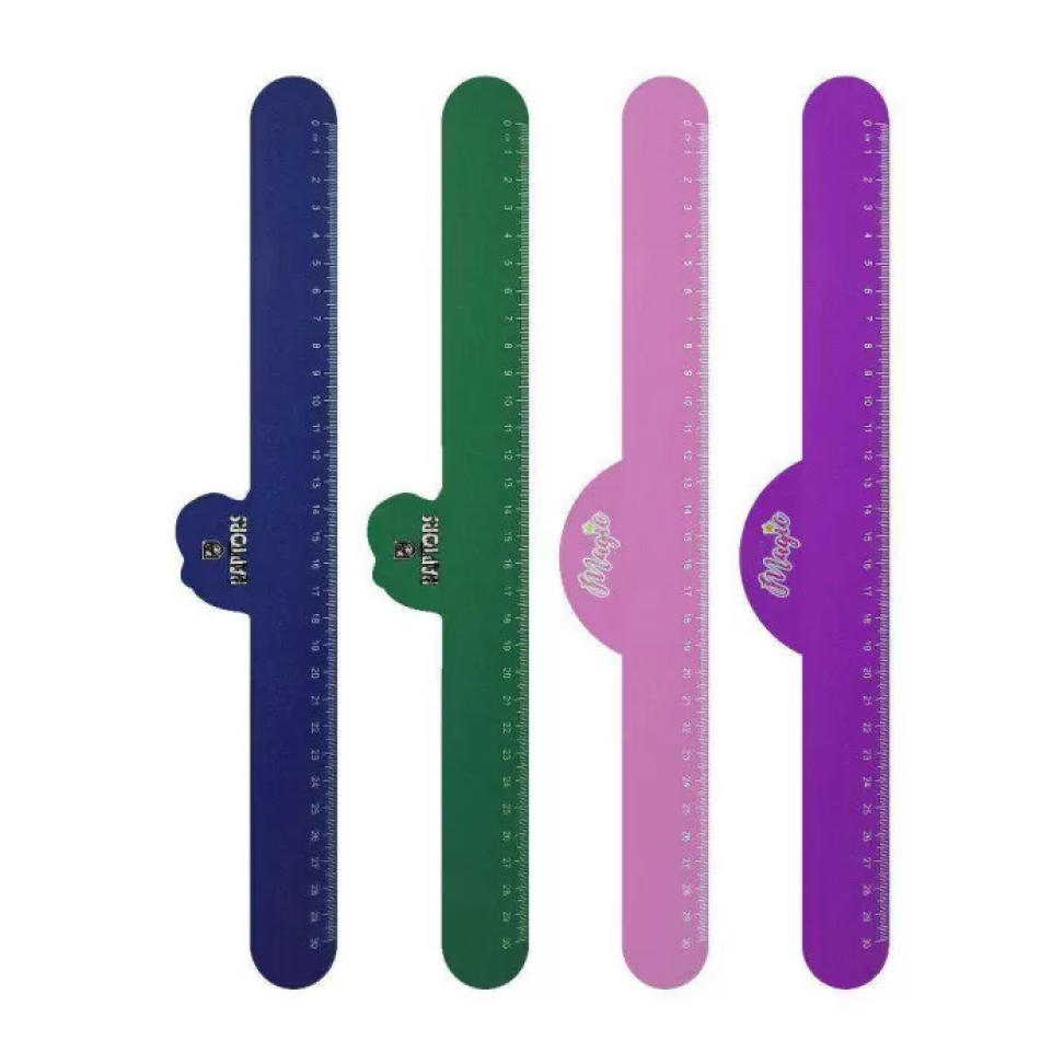 Régua emborrachada bracelete 30cm Raptors e Unicornio reo300 Brw
