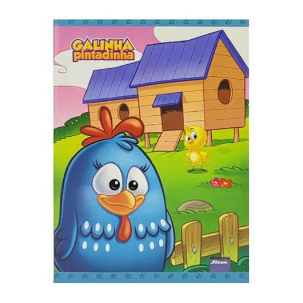 Caderno capa cartão brochurão 80 folhas e brochura 96 folhas Galinha Pintadinha Foroni - #3