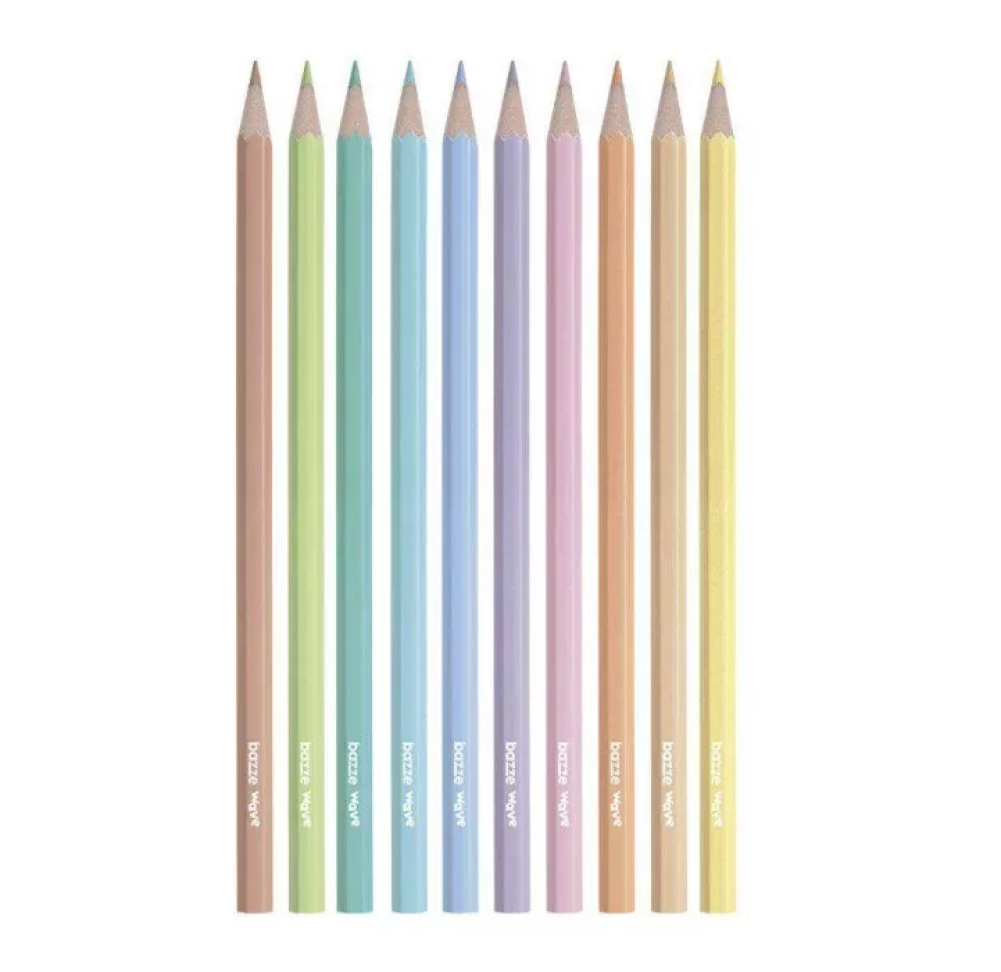 Lápis de cor pastel bazze wave com 10 cores Tris