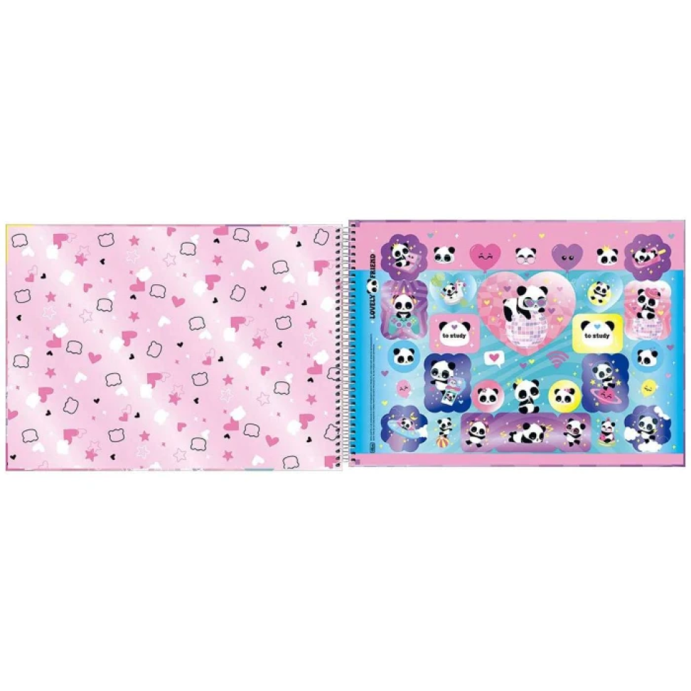 Caderno de desenho grande capa dura 80 folhas Lovely Friend Tilibra - #4