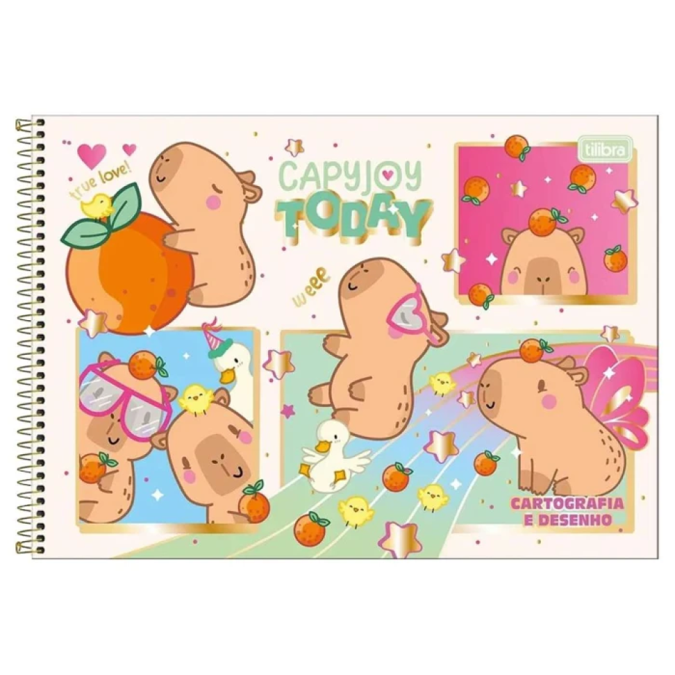 Caderno de desenho Grande capa dura 80 folhas Capivara Club Tilibra - #2