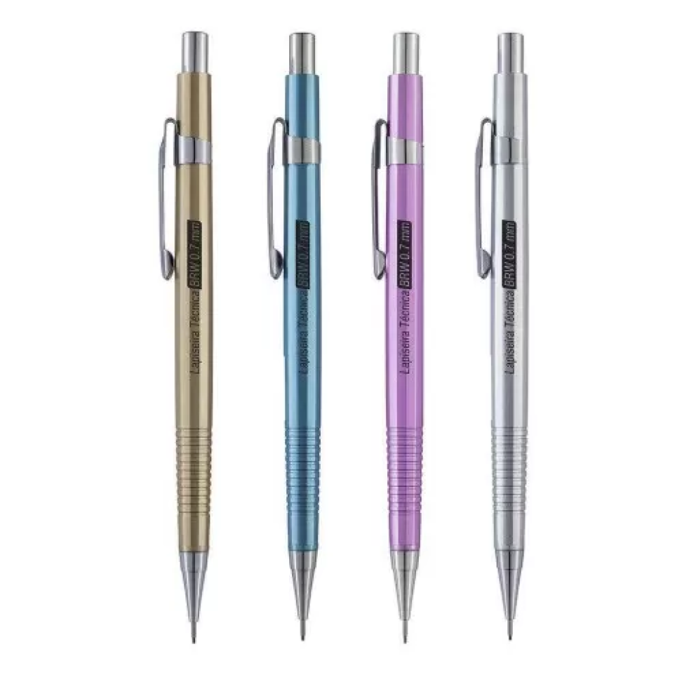 Lapiseira Técnica 0,7 mm Metalizada – 1 Unidade | BRW