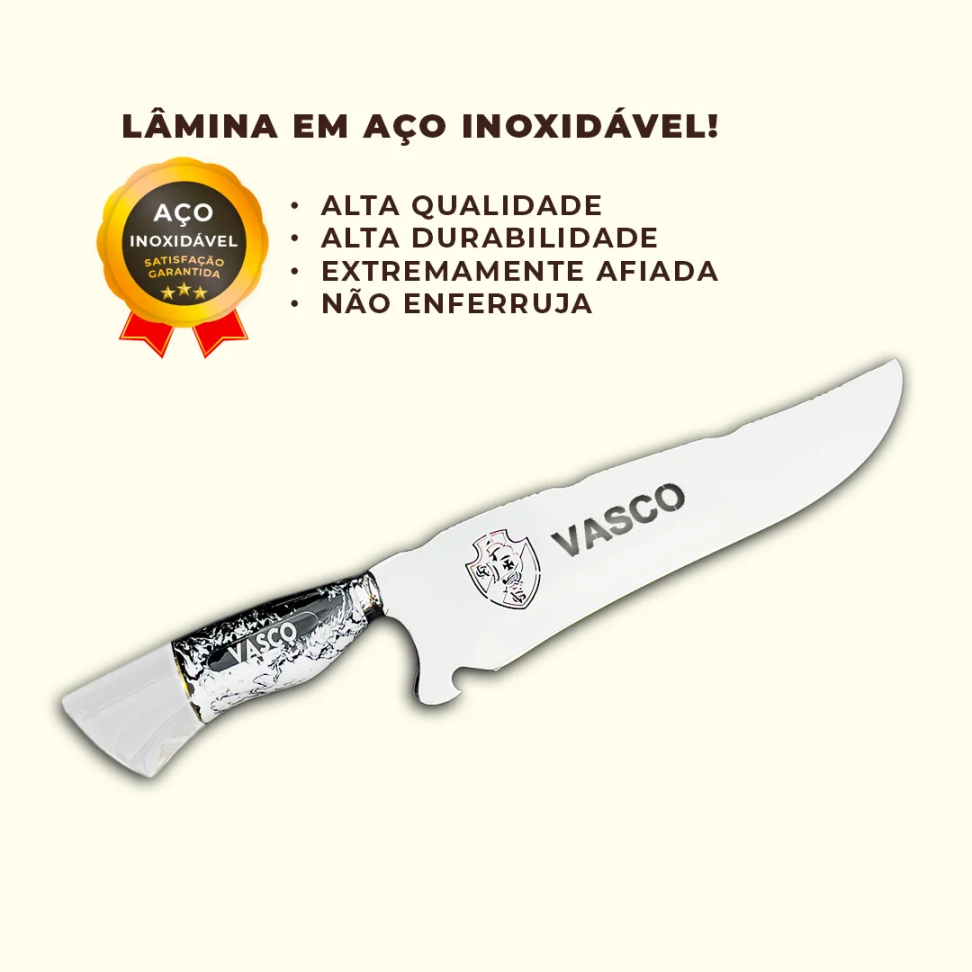 Faca Churrasco Personalizada 10 Pol Aço Inox do seu Time - #4