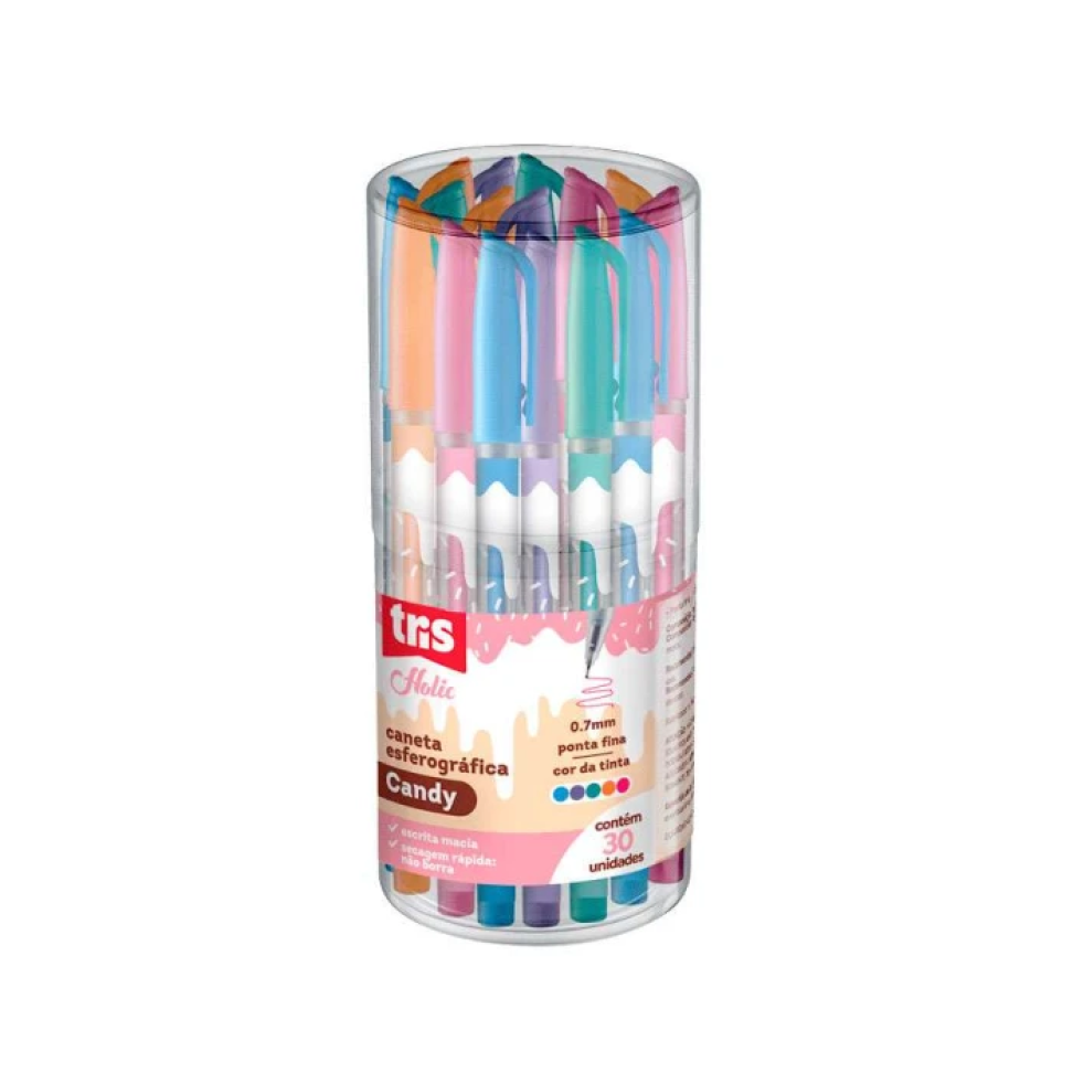 Caneta esferográfica 0,7 Holic Candy com 30 unidades Tris - #3