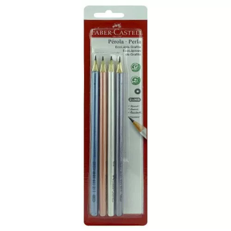 Lápis de Escrever Pérola EcoLápis Liso Sortido – Blister com 4 Unidades | Faber-Castell