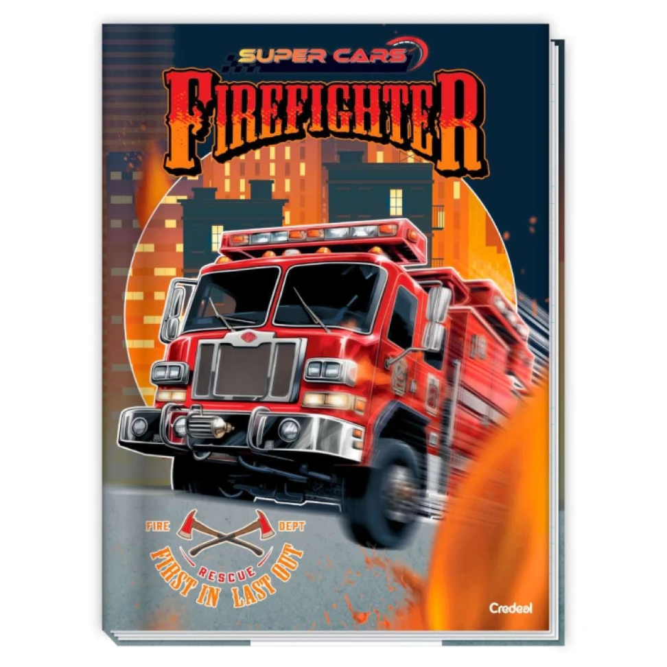 Caderno capa dura brochura com 80 folhas e brochurão 80 Super Cars Credeal - #3