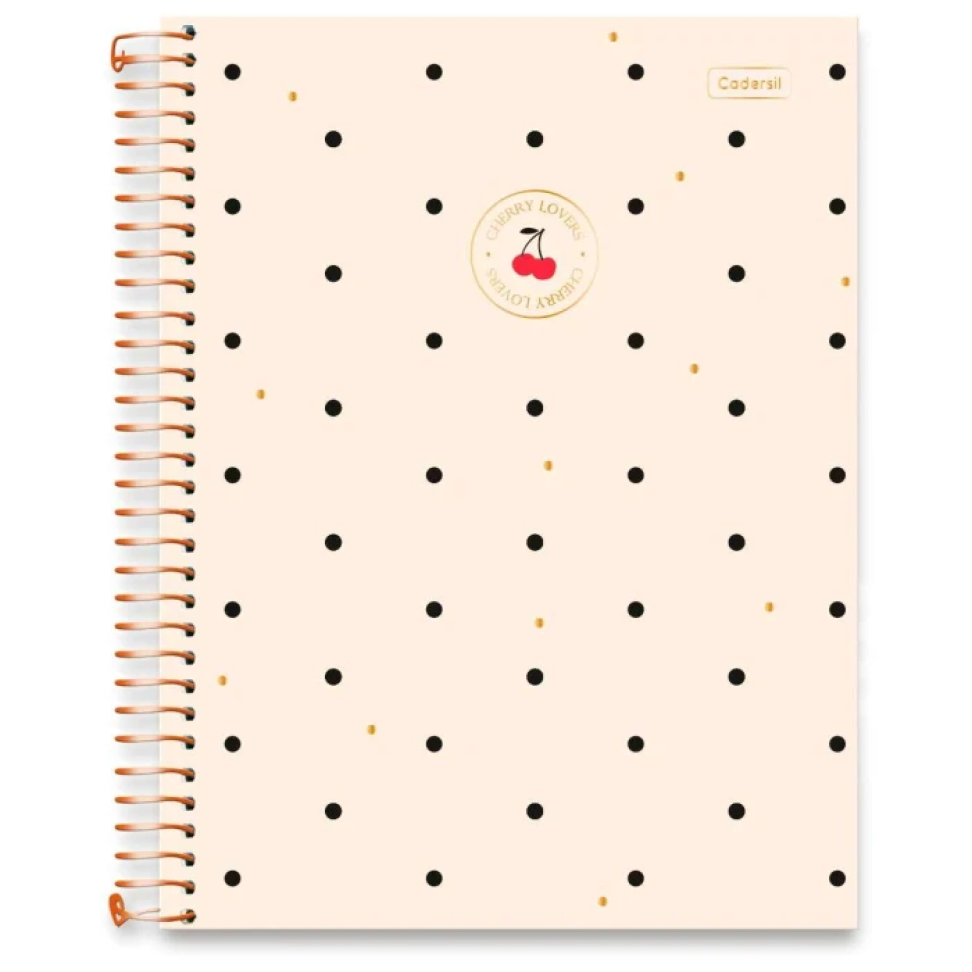 Caderno capa dura 15x1 240 folhas feminino cherry lover - #5