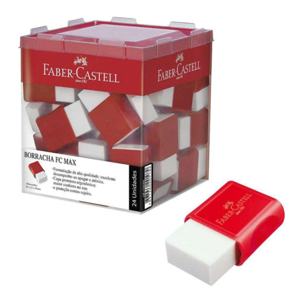 Borracha com capa TK Max branca com 01 unidade Faber Castell