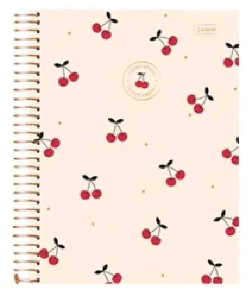 Caderno capa dura 15x1 240 folhas feminino cherry lover - #6