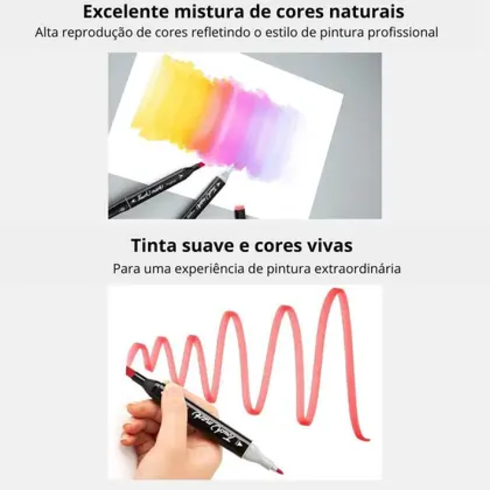 Kit Canetinhas permanentes e ponta dupla com 48 cores - #2