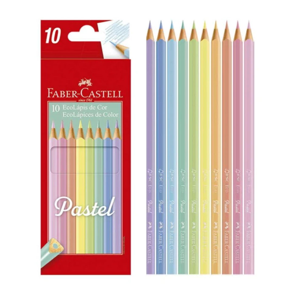 Lápis de cor Faber-Castell com 10 unidades pastel