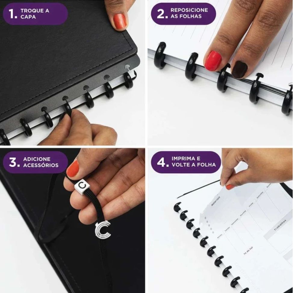 Caderno agenda inteligente com 80 folhas sortidos - #7