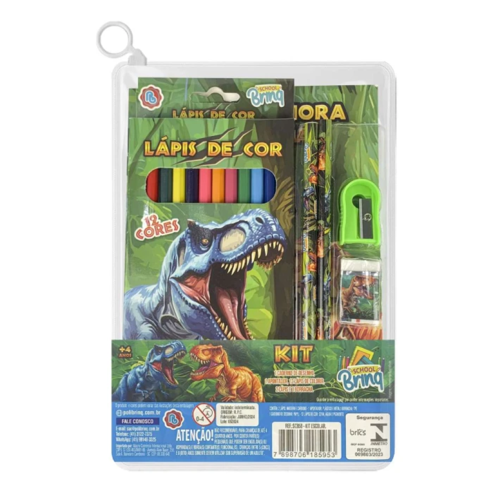 Kit escolar lápis de cor com 06 peças Polibrinq - #3