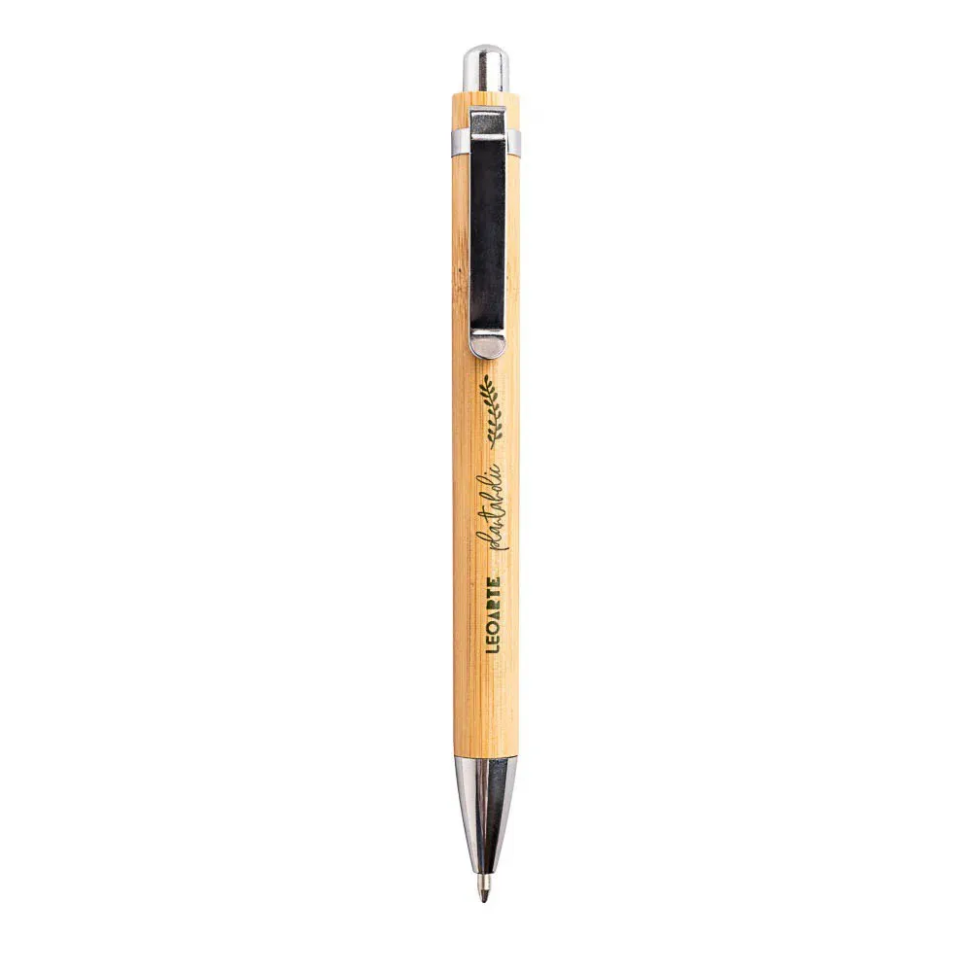 Caneta Esferográfica Retrátil Plantaholic Bambu 1.0 mm Preta – Leonora LeoArte