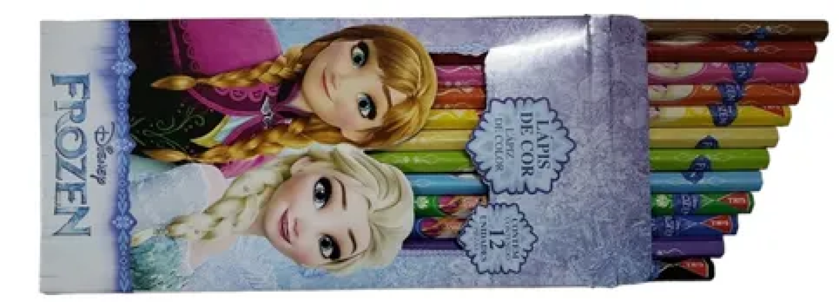 Lápis de cor disney Frozen com 12 cores + apontador Tris - #3