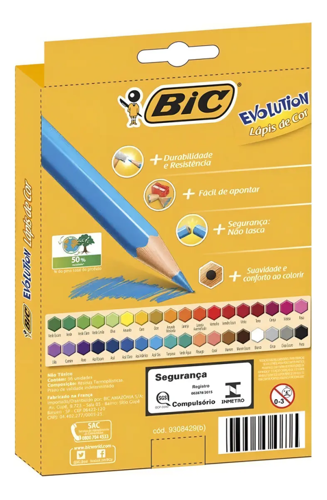 Lápis de Cor BIC 36 Cores – Mais Cores para Soltar a Imaginação!