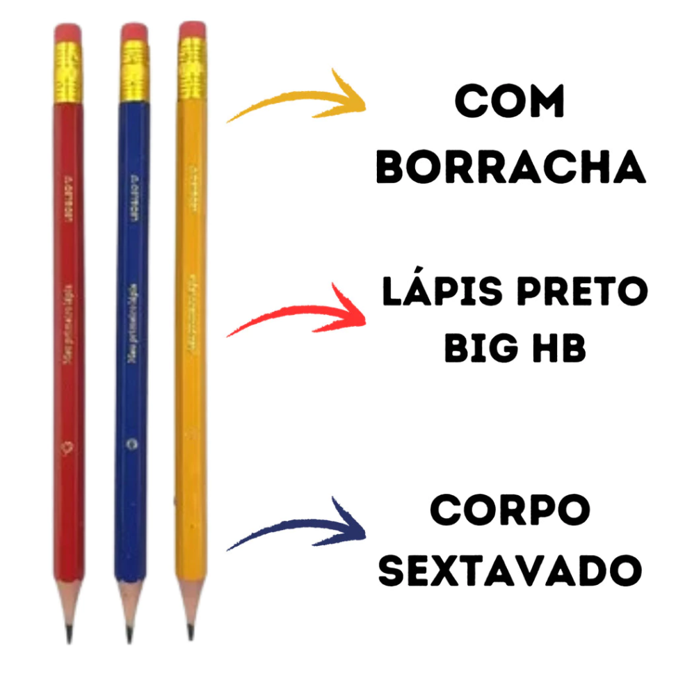 Lápis de Escrever com Borracha BIG HB Solar – Blister com 3 Peças | Leo&Leo - #4