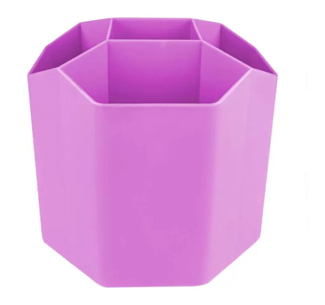 Porta Canetas e Objetos com 05 Divisórias Tons Pastéis – Lilás, Verde e Rosa - #4