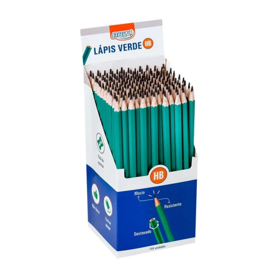 Lápis de Escrever Verde Sextavado – 1 Unidade | BRW