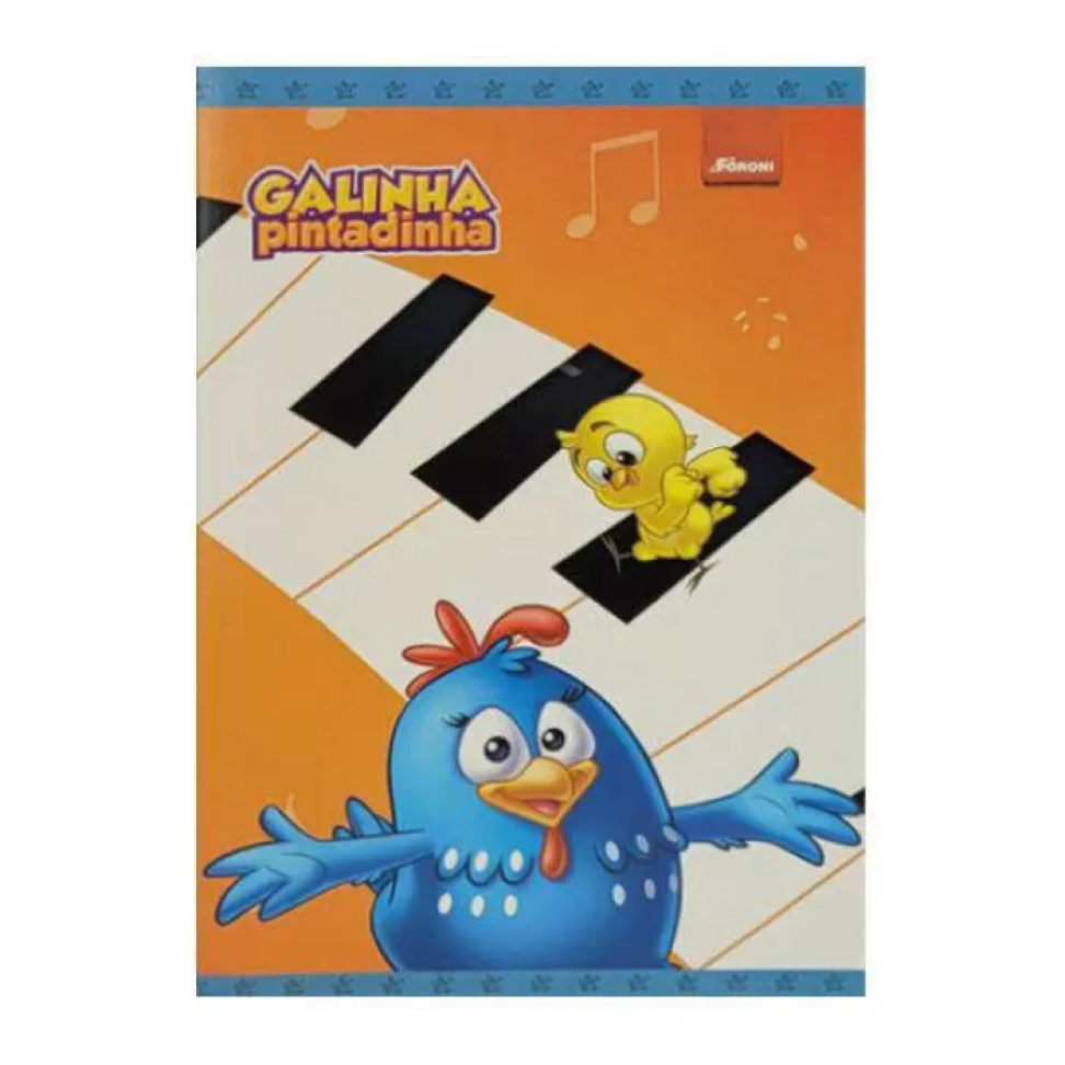 Caderno capa cartão brochurão 80 folhas e brochura 96 folhas Galinha Pintadinha Foroni - #5