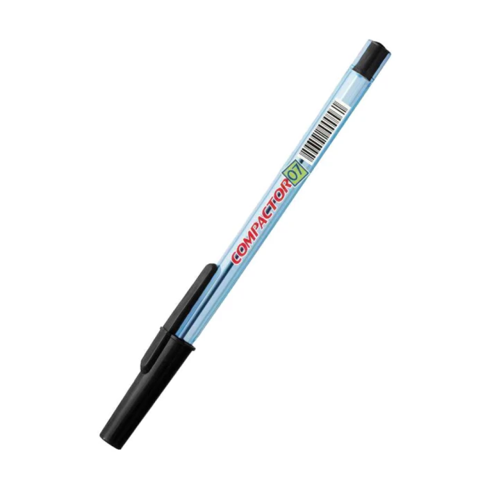 Caneta esferográfica 07 com 01 unidade azul preta vermelha Compactor - #4