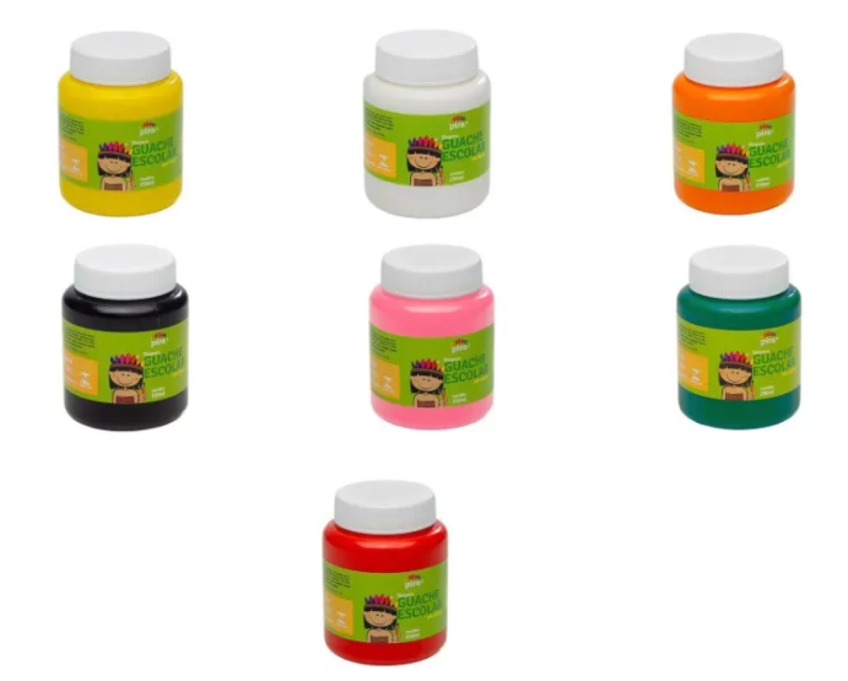 Tinta Guache 250ml – Cores Sortidas | Piratininga