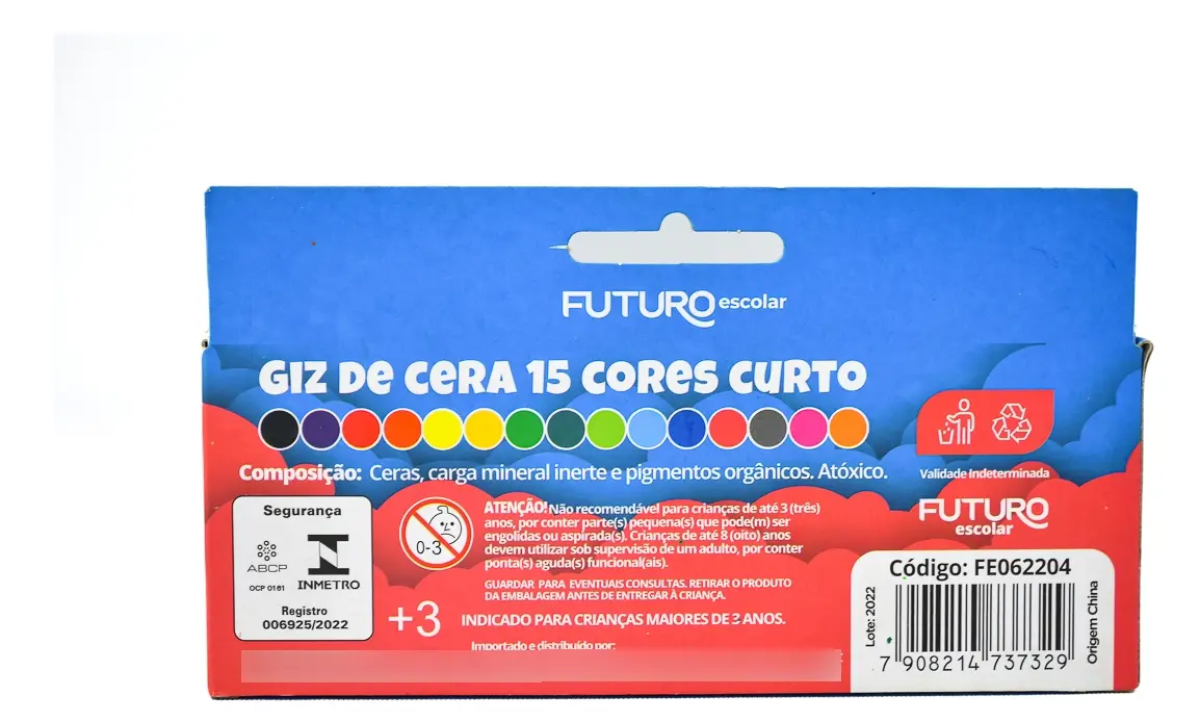 Giz de cera curto com 15 unidades Futuro - #5