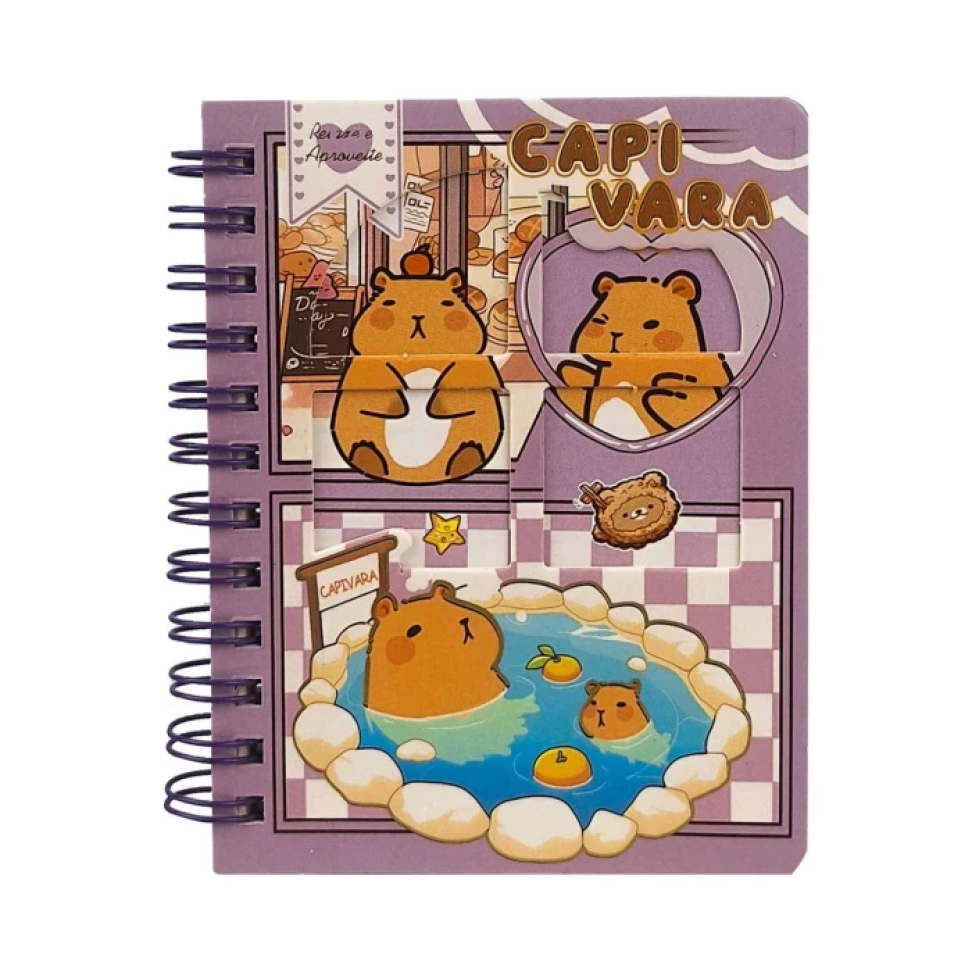Caderneta capa cartão 8,3x11cm 70fls capivara - #5