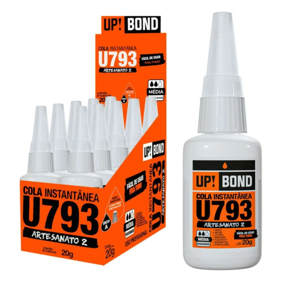 Cola Instantânea Up Bond 793 20g – Fixação Rápida e Alta Resistência