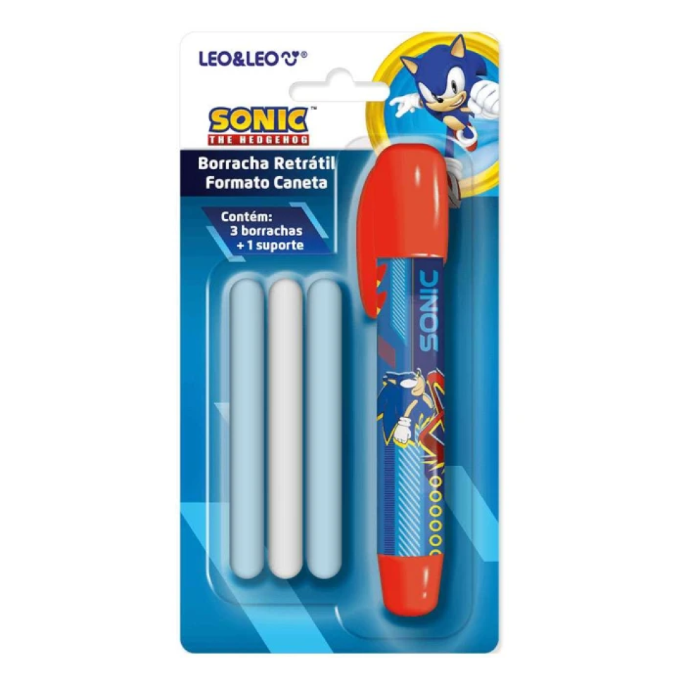 Caneta borracha retrátil Hello Kitty e Sonic 04 peças Leo e Leo - #5