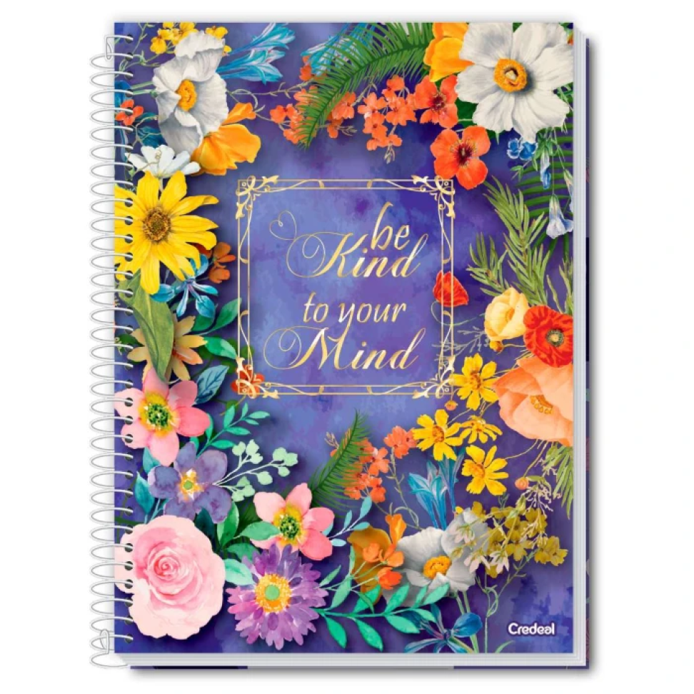 Caderno Capa Dura 01x01 80 folhas e 10x01 160 folhas Feminino Pétalas Credeal - #5