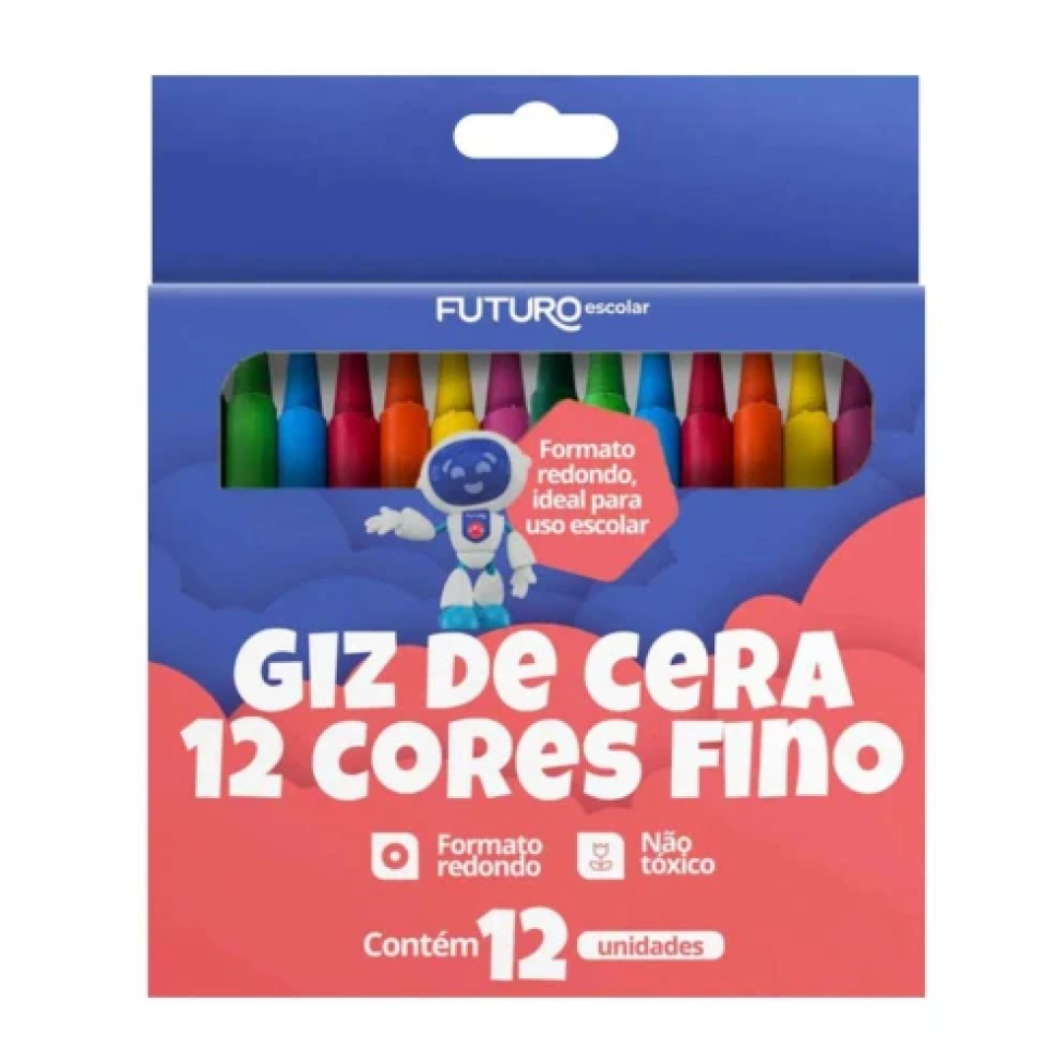Giz de cera pequeno com 12 unidades Futuro