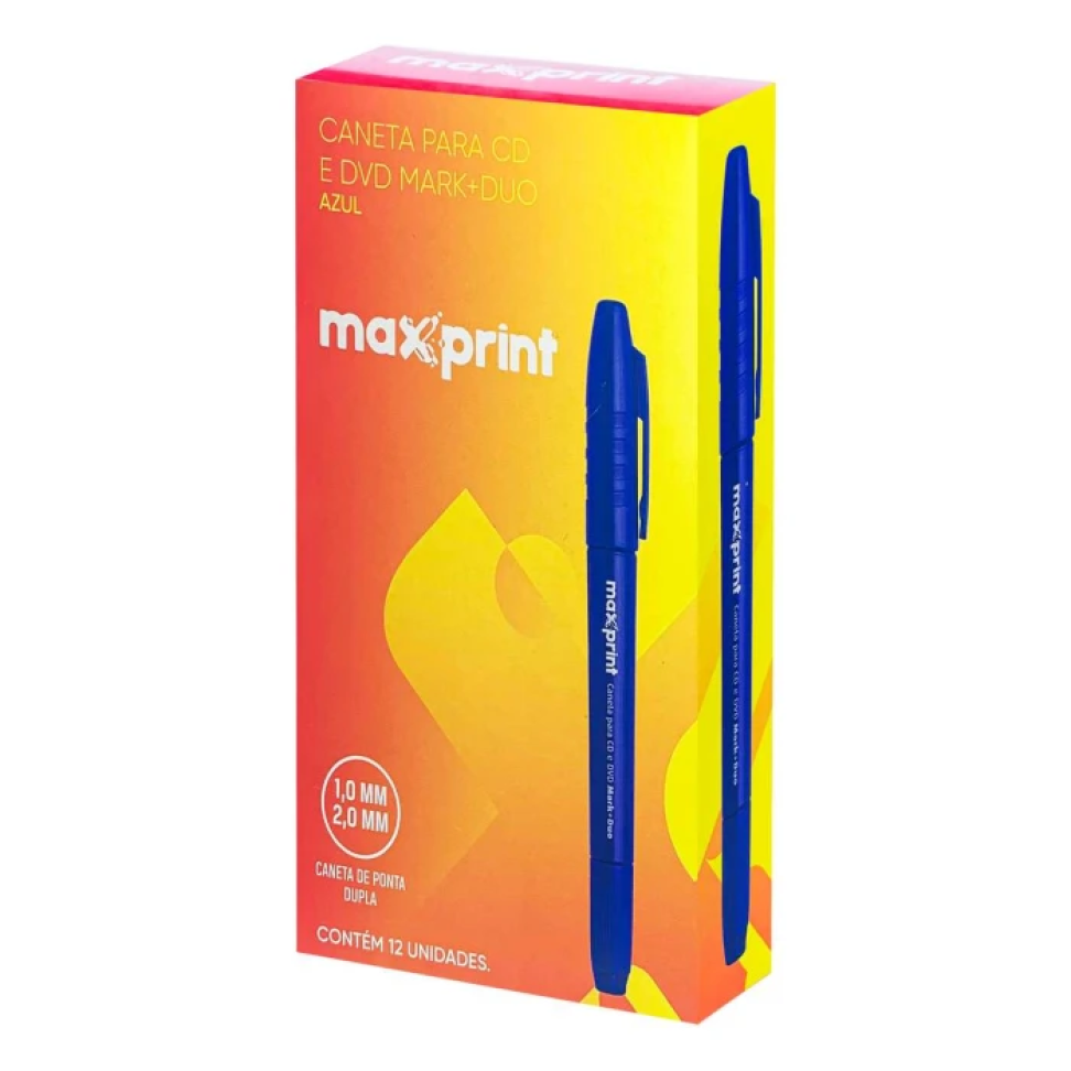 Caneta para CD e DVD Duo Maxprint – Ponta Dupla Azul, Vermelho e Preto - #5