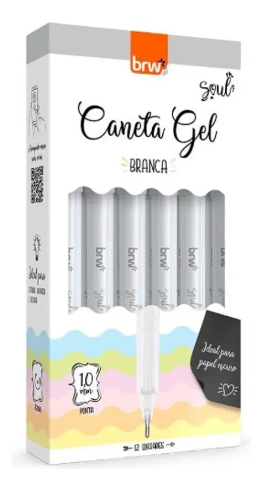 Caneta Gel 1,0mm Branca BRW – Unidade - #4