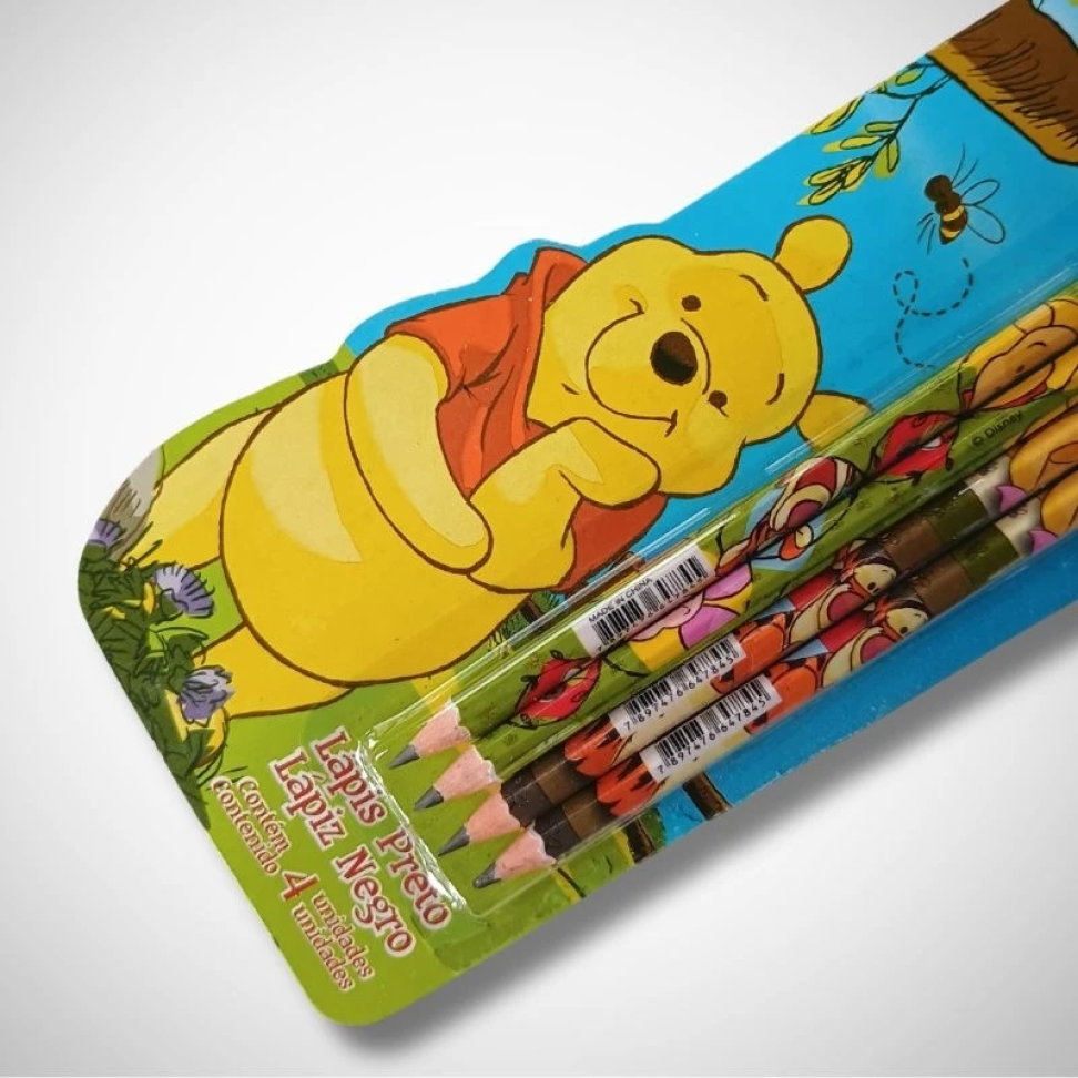 Lápis de Escrever com Borracha Pooh – Blister com 4 Unidades | Tris - #4